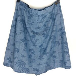 Vintage 1980s Liz Claiborne Tropical Island Print Cotton Skort Size Medium (10)
